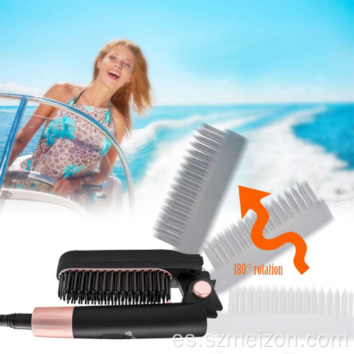 Cepillo de pelo eléctrico con calefacción para hombres, cepillo de peine para barba
